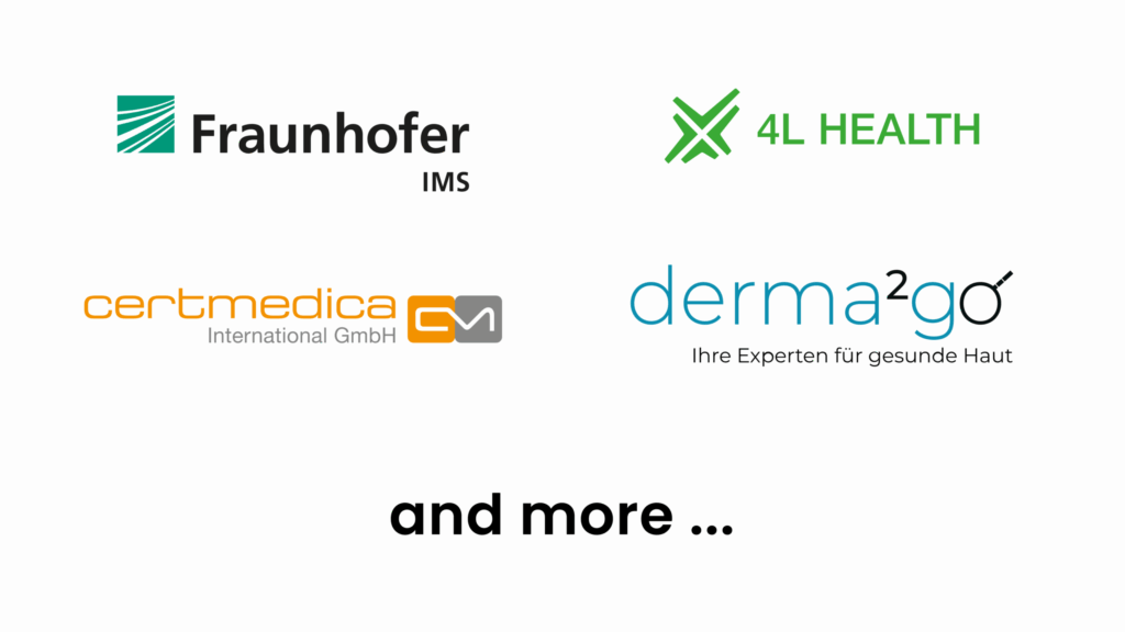 Partnerunternehmen der mHealth Suite: Fraunhofer IMS, 4L Health, certmedica, derma2go.